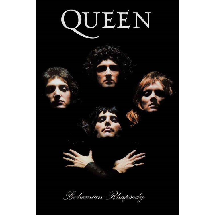 Queen Bohemian Rhapsody 1975 Group Portrait 36x24 Music Art Print Poster  Framed On Paper Print